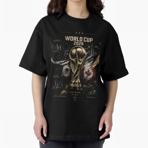 2026 FIFA World Cup Oversized T-Shirt Capture Match Day Hype around FIFA World Cup 2026, Cristiano Ronaldo, Haaland and CR7, Argentina and Brazil, Retro Football Energy, Iconic Rivalries, Trophy Chase Drama and Stadium Atmosphere; Ideal for