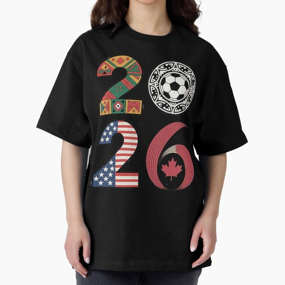 2026 Football Countries Oversized T-Shirt Fuel the Hype around FIFA World Cup 2026 USA Canada Mexico for Fans of Messi and England, Bringing Champion Mindset, Group Stage Buzz, Knockout Tension and Passionate Fan Culture; Built for Supporters