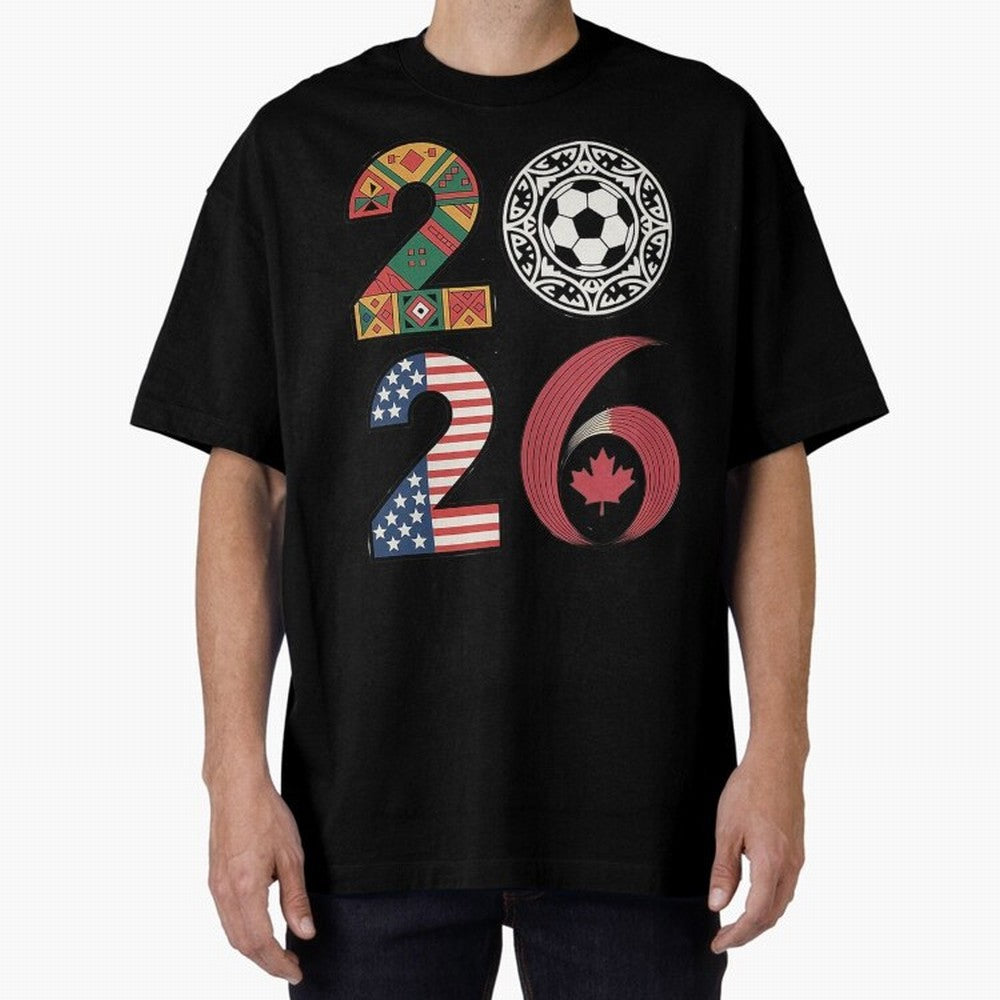 2026 Football Countries Oversized T-Shirt Fuel the Hype around FIFA World Cup 2026 USA Canada Mexico for Fans of Messi and England, Bringing Champion Mindset, Group Stage Buzz, Knockout Tension and Passionate Fan Culture; Built for Supporters