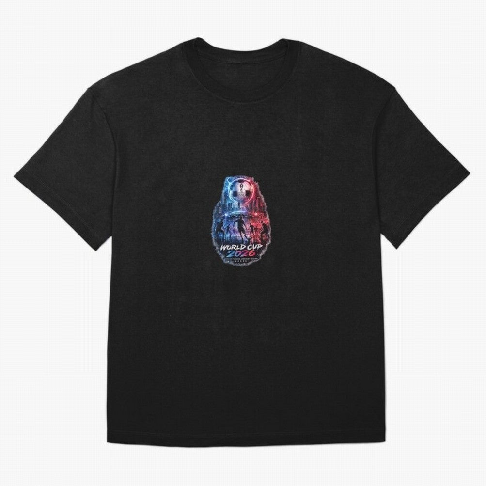 Copy of World Cup 2026 ¨C United Passion ?? | Neon Football Design Oversized T-Shirt Celebrate Global Football Passion for FIFA World Cup 2026, with CR7 and Messi, Germany, Global Supporter Spirit, Legendary Goals, National Colors and Tournament