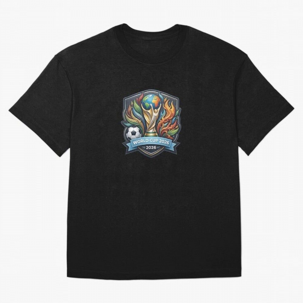 World Cup 2026 Football Crest - Retro Vintage Sticker Oversized T-Shirt Share the Excitement of FIFA World Cup 2026 with Messi, Neymar and Mbappe, Portugal, Spain and Germany Energy, Retro Football Energy, Iconic Rivalries, Trophy Chase Drama and