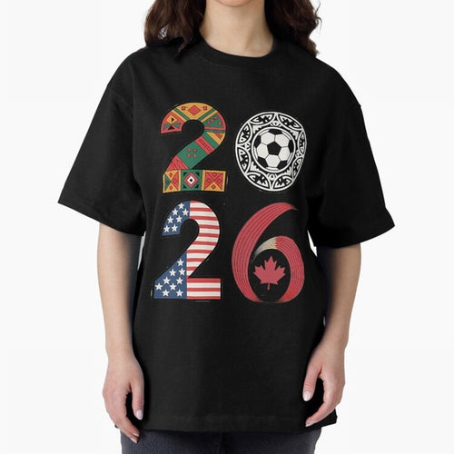 2026 Football Countries Design Usa Canada Mexico Inspired Oversized T-Shirt Honor the Beautiful Game during FIFA World Cup 2026 Group Stage Highlighting Messi, Argentina Energy, Championship Spirit, Famous Goals, Roaring Crowds and International