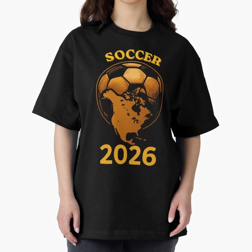 Soccer 2026 North America Football Fan Gift Shirt Oversized T-Shirt Celebrate Soccer Greatness during FIFA World Cup 2026 Spirit, Capturing Portugal, Cristiano Ronaldo, Sports Nostalgia, International Competition, Famous Players and Unforgettable