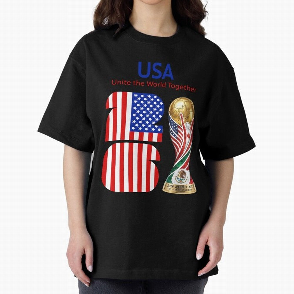 World Cup 2026, IMG 020, USA 001 Oversized T-Shirt Back Your Heroes with FIFA World Cup 2026 Group Stage Connected to Haaland, Brazil Energy, Soccer Culture, Superstar Moments, National Team Dreams and Competitive Fire; Ideal for Fans Who Follow