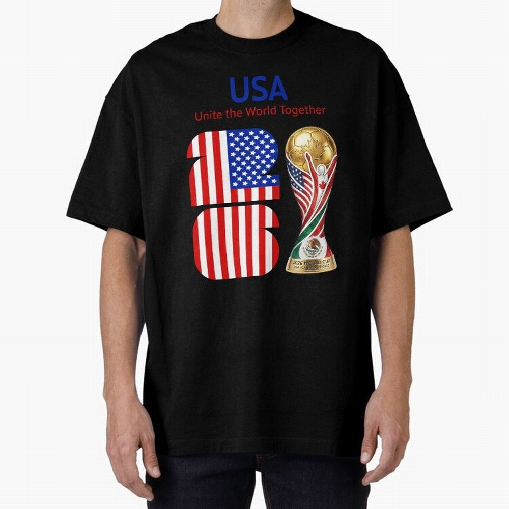World Cup 2026, IMG 020, USA 001 Oversized T-Shirt Back Your Heroes with FIFA World Cup 2026 Group Stage Connected to Haaland, Brazil Energy, Soccer Culture, Superstar Moments, National Team Dreams and Competitive Fire; Ideal for Fans Who Follow