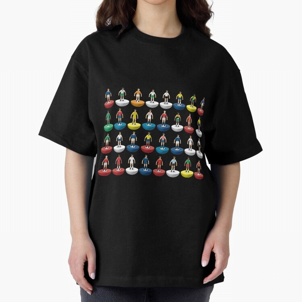 World Subbuteo players Oversized T-Shirt Follow the Road to Match Day Hype around FIFA World Cup 2026 USA Canada Mexico, Messi, CR7 and Mbappe, France and Portugal, Supporter Pride, Iconic Celebrations, Legendary Names and Global Match Day Energy;