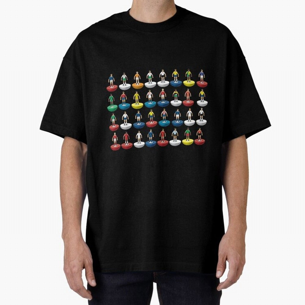 World Subbuteo players Oversized T-Shirt Follow the Road to Match Day Hype around FIFA World Cup 2026 USA Canada Mexico, Messi, CR7 and Mbappe, France and Portugal, Supporter Pride, Iconic Celebrations, Legendary Names and Global Match Day Energy;