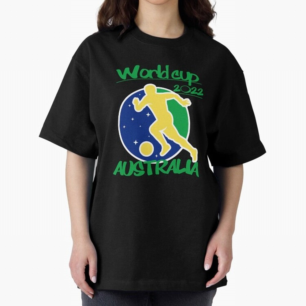 Australia World Cup 2022 Oversized T-Shirt Step into FIFA World Cup 2026 Group Stage Highlighting Neymar, Haaland and Cristiano Ronaldo, Brazil, Portugal and Argentina Energy, Football History, Final Match Energy, Crowd Noise and Once in a Lifetime