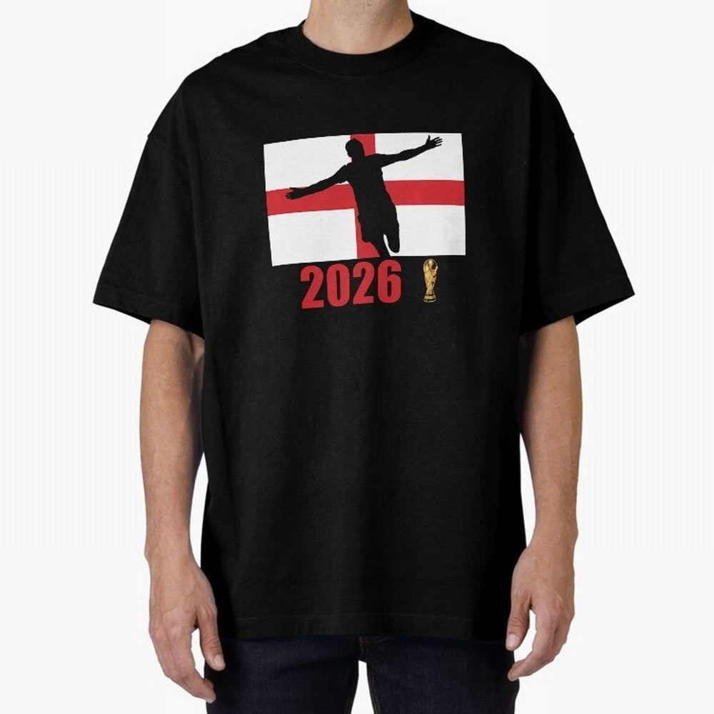 England World Cup 2026 T-Shirt_84815873 Oversized T-Shirt Fuel FIFA World Cup 2026 Group Stage Spirit, Highlighting Germany, Messi, Neymar and Mbappe, Retro Football Energy, Iconic Rivalries, Trophy Chase Drama and Stadium Atmosphere; Great for