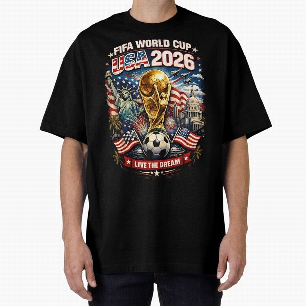 Fifa World Cup USA 2026 Colour Oversized T-Shirt Stand Proud for FIFA World Cup 2026 USA Canada Mexico Featuring Neymar, Brazil Energy, Global Supporter Spirit, Legendary Goals, National Colors and Tournament Celebration; Perfect for Supporters Who