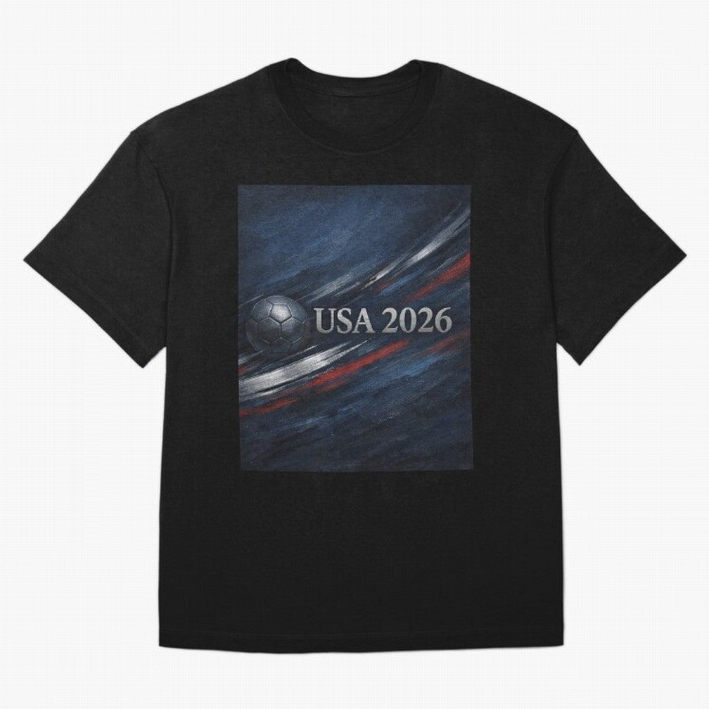 USA 2026 Soccer Design Inspired Oversized T-Shirt Show Championship Spirit for FIFA World Cup 2026 Featuring Messi and Cristiano Ronaldo, Netherlands Energy, Champion Mindset, Group Stage Buzz, Knockout Tension and Passionate Fan Culture; Made for