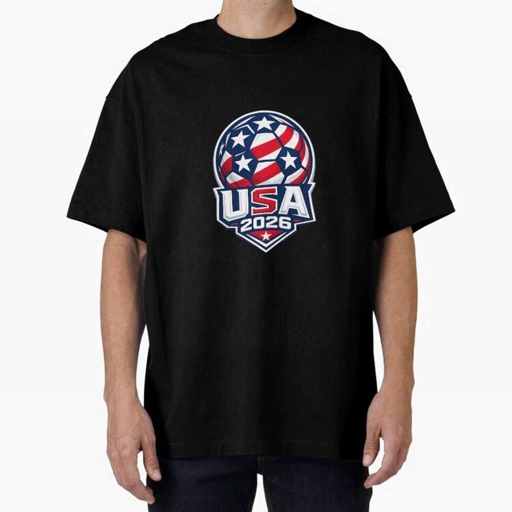 Usa 2026 World Cup - Star Spangled Soccer - American Host Fan Oversized T-Shirt Cheer for Match Day Hype around FIFA World Cup 2026, Neymar, Haaland and Cristiano Ronaldo, Spain and Netherlands, Soccer Culture, Superstar Moments, National Team