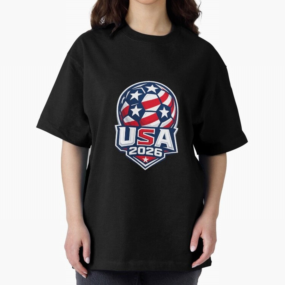 Usa 2026 World Cup - Star Spangled Soccer - American Host Fan Oversized T-Shirt Cheer for Match Day Hype around FIFA World Cup 2026, Neymar, Haaland and Cristiano Ronaldo, Spain and Netherlands, Soccer Culture, Superstar Moments, National Team