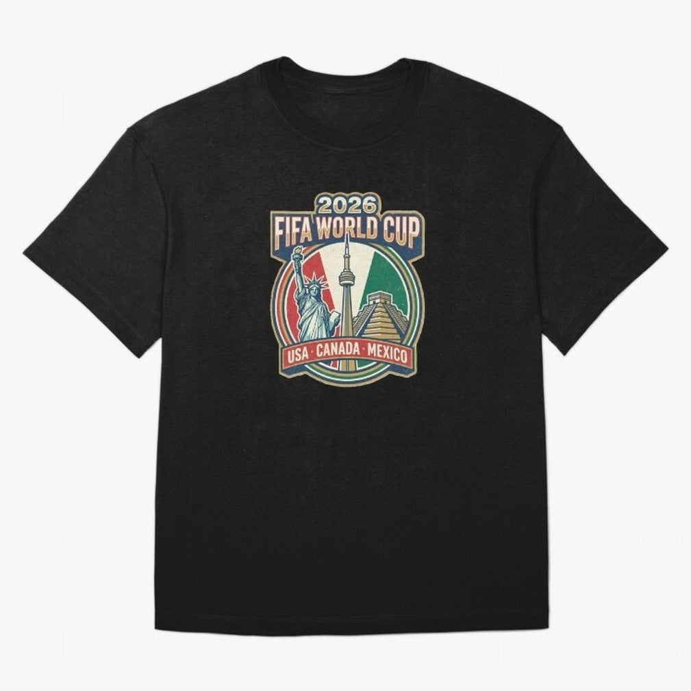 North America United Soccer 2026 Vintage Crest Oversized T-Shirt Carry National Pride through Match Day Hype around FIFA World Cup 2026, Messi and Cristiano Ronaldo, France, Championship Spirit, Famous Goals, Roaring Crowds and International
