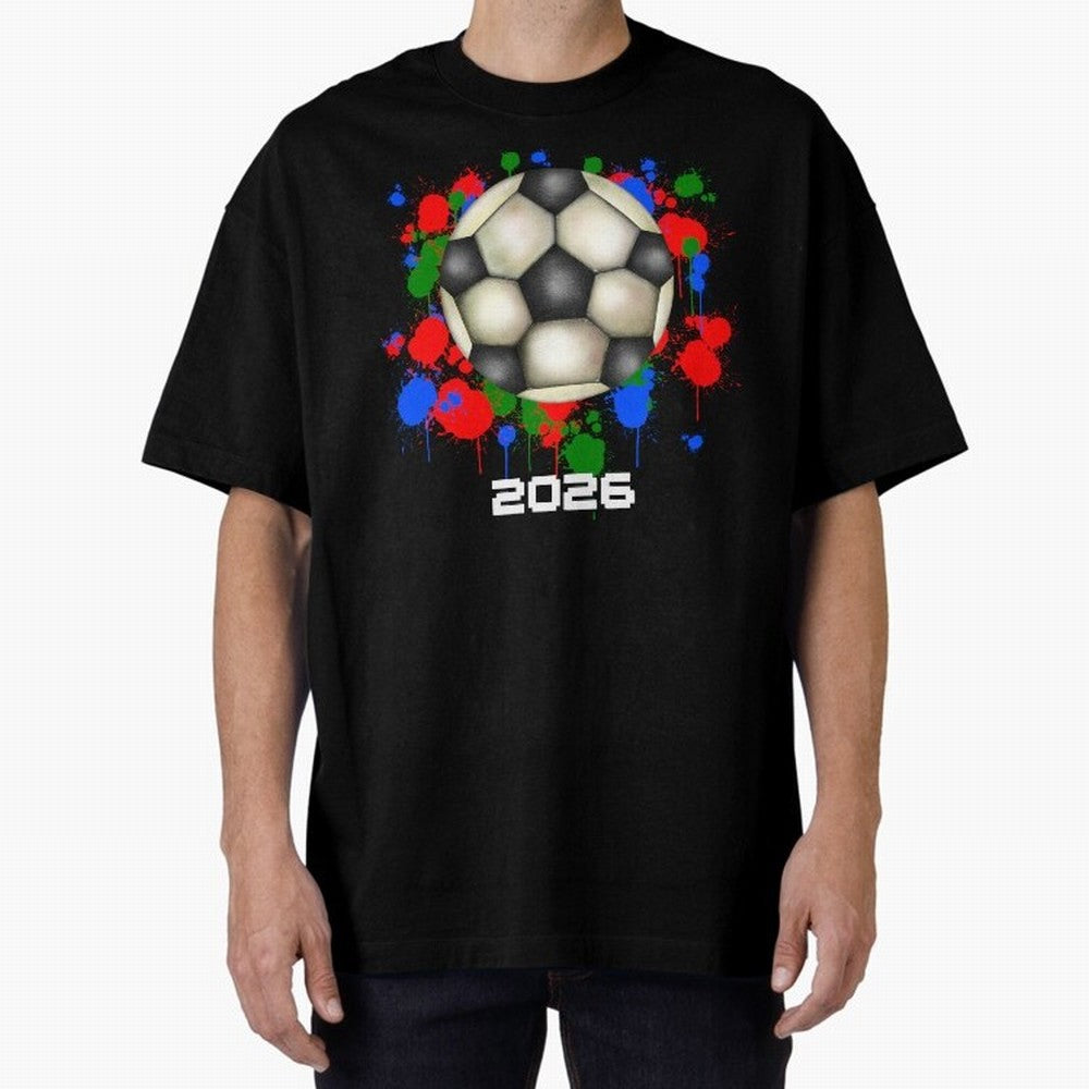 Football 2026 Oversized T-Shirt Feel International Energy from FIFA World Cup 2026 USA Canada Mexico Centered on Haaland, Argentina Energy, Match Day Excitement, Supporter Culture, Golden Goals and Global Football Passion; Ideal for Football Dads,
