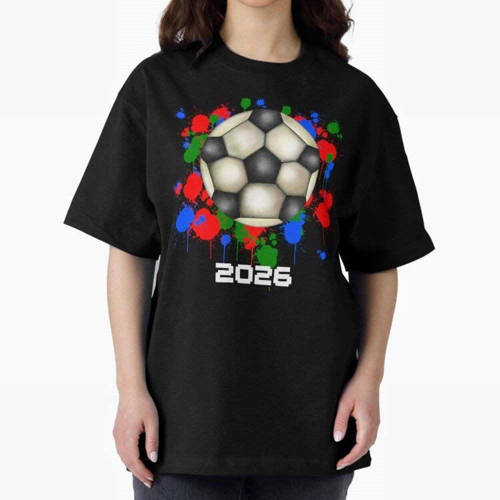 Football 2026 Oversized T-Shirt Feel International Energy from FIFA World Cup 2026 USA Canada Mexico Centered on Haaland, Argentina Energy, Match Day Excitement, Supporter Culture, Golden Goals and Global Football Passion; Ideal for Football Dads,