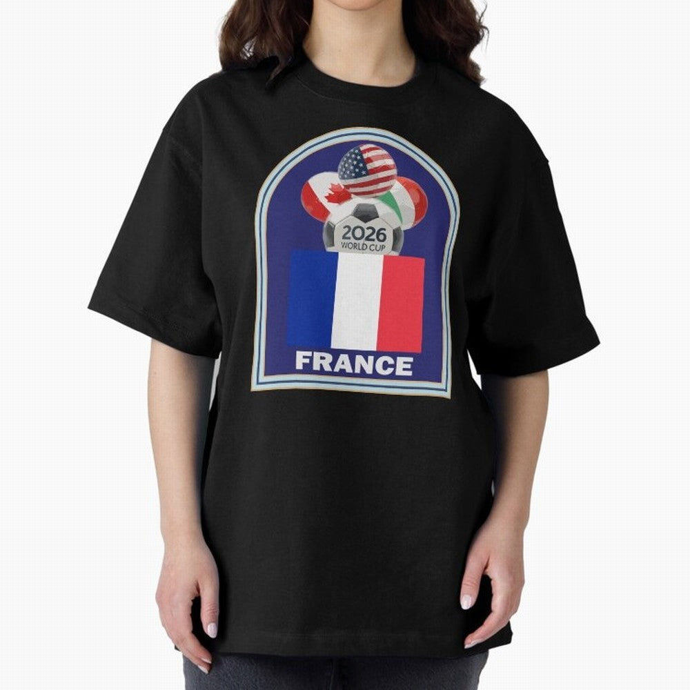 France 2026 Soccer T-shirt Oversized T-Shirt Cheer through Every Moment of FIFA World Cup 2026 Group Stage with Messi and Cristiano Ronaldo, Argentina Energy, Goal Celebration Energy, Supporter Heritage, Football Icons and Worldwide Tournament Joy;
