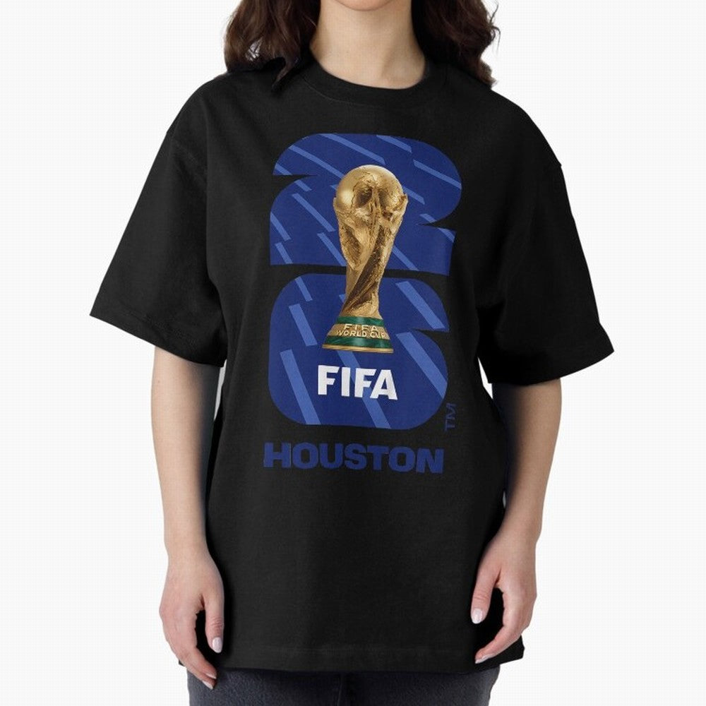 World Cup26 Houston Trophy Oversized T-Shirt Celebrate Fan Favorites in FIFA World Cup 2026 Inspired by Haaland and Mbappe, Brazil, Portugal and Argentina Energy, Football History, Final Match Energy, Crowd Noise and Once in a Lifetime Moments;