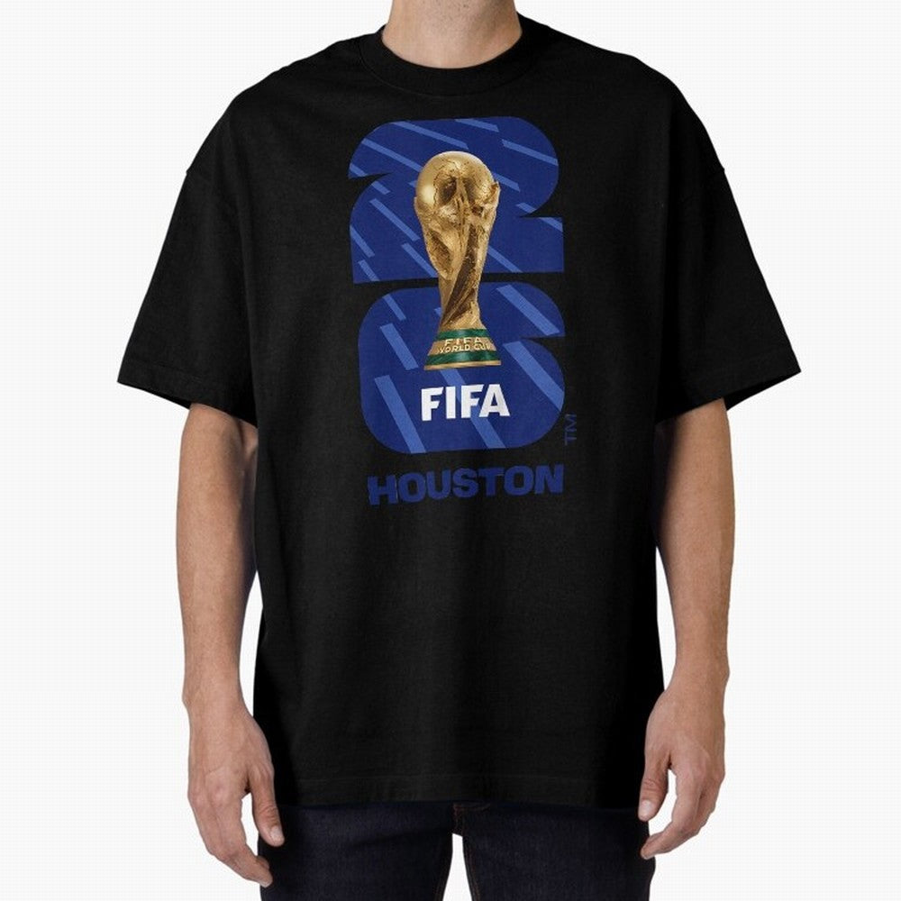 World Cup26 Houston Trophy Oversized T-Shirt Celebrate Fan Favorites in FIFA World Cup 2026 Inspired by Haaland and Mbappe, Brazil, Portugal and Argentina Energy, Football History, Final Match Energy, Crowd Noise and Once in a Lifetime Moments;