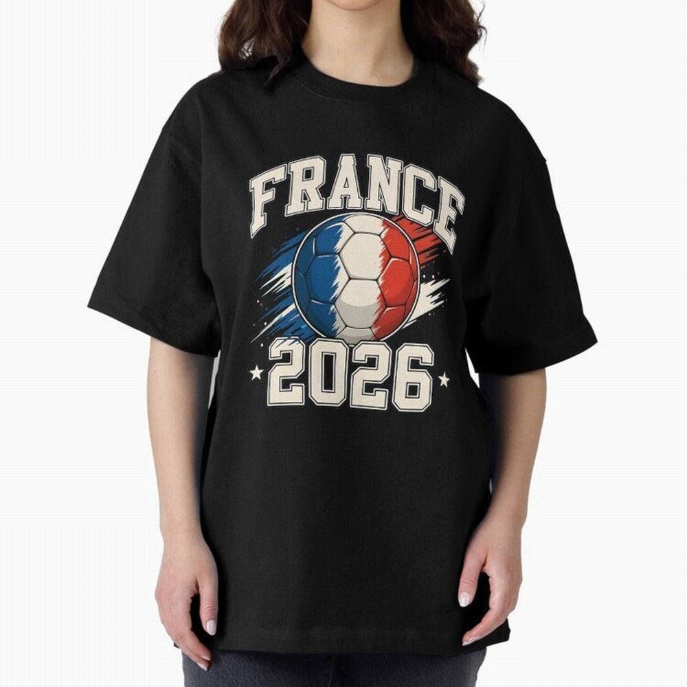 France 2026 World Cup for Football Fans and Teams Oversized T-Shirt Remember Iconic Moments from FIFA World Cup 2026 for Fans of Haaland and Mbappe and Spain, Bringing Classic Soccer Heritage, Championship Pressure, Fan Loyalty and International