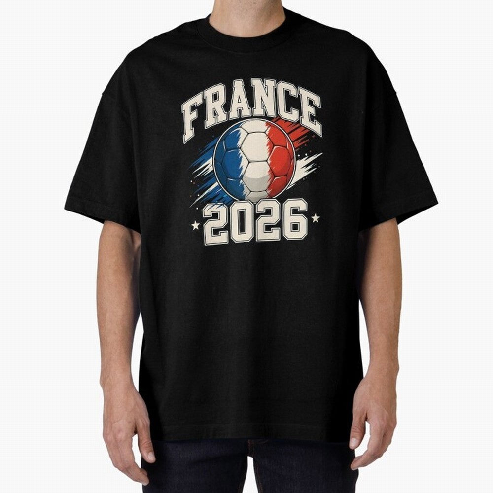 France 2026 World Cup for Football Fans and Teams Oversized T-Shirt Remember Iconic Moments from FIFA World Cup 2026 for Fans of Haaland and Mbappe and Spain, Bringing Classic Soccer Heritage, Championship Pressure, Fan Loyalty and International