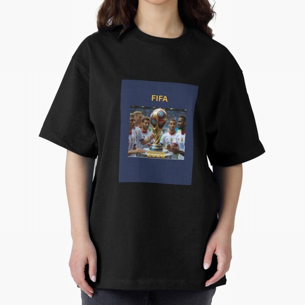 WORLD CUP FOOTBALL 2026 Oversized T-Shirt Refresh Global Football Passion for FIFA World Cup 2026 Group Stage, Filled with Messi, CR7 and Mbappe, Argentina and Brazil, Global Supporter Spirit, Legendary Goals, National Colors and Tournament