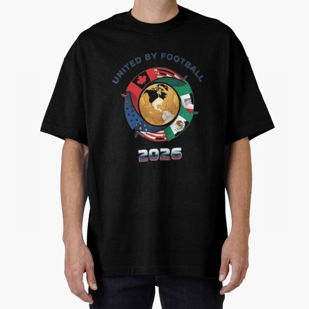 United By Football 2026 Oversized T-Shirt Celebrate Global Football Passion for FIFA World Cup 2026 Group Stage, with Cristiano Ronaldo, England, Football History, Final Match Energy, Crowd Noise and Once in a Lifetime Moments; Built for Supporters