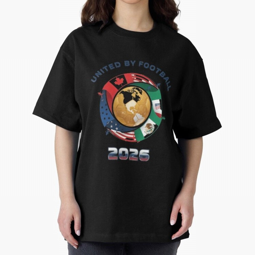United By Football 2026 Oversized T-Shirt Celebrate Global Football Passion for FIFA World Cup 2026 Group Stage, with Cristiano Ronaldo, England, Football History, Final Match Energy, Crowd Noise and Once in a Lifetime Moments; Built for Supporters