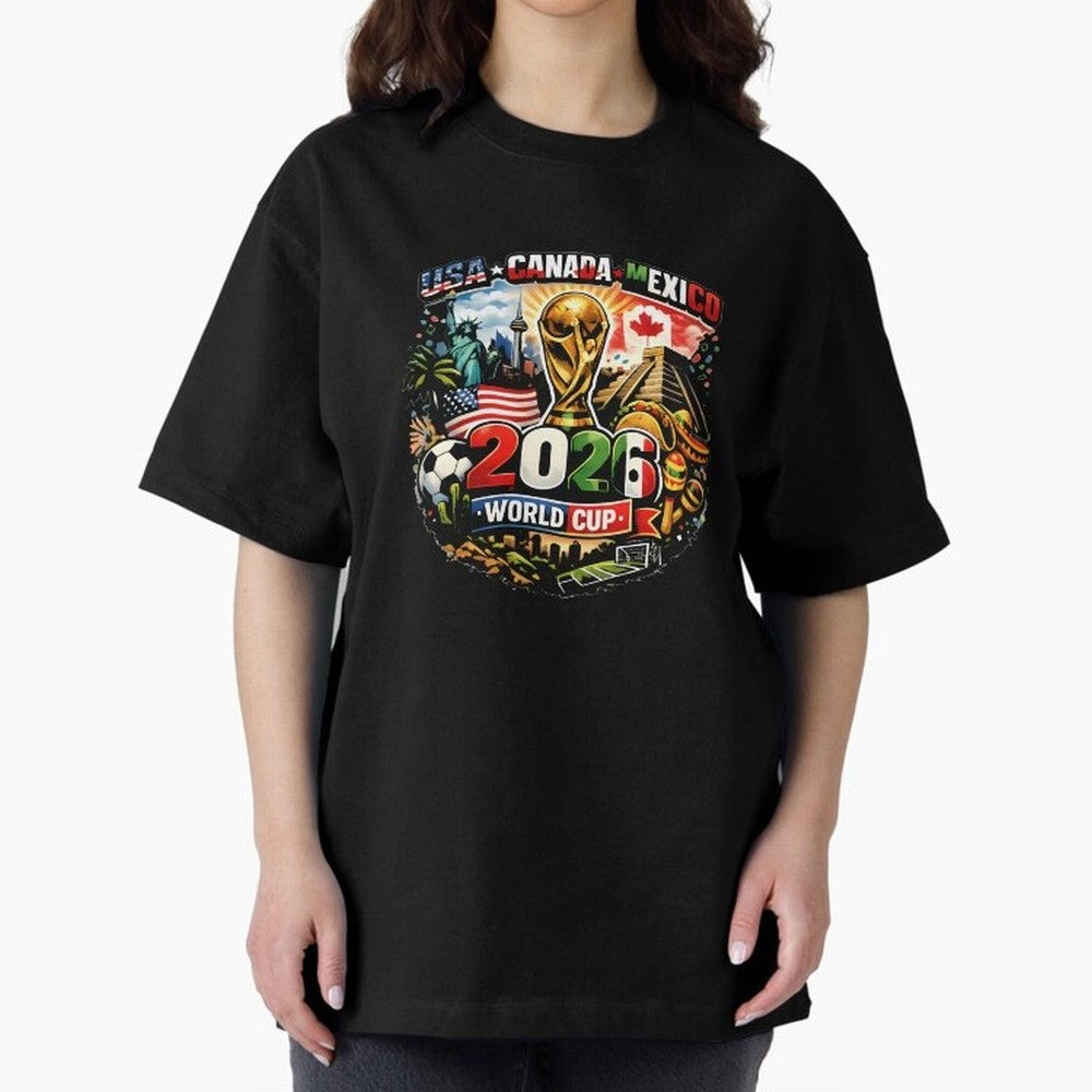 World Cup 2026 Funny Soccer Tournament 2026 T-Shirt_88656674 Oversized T-Shirt Honor Football Greatness during Global Football Passion for FIFA World Cup 2026 Group Stage, Capturing Mbappe, France and Portugal, Global Supporter Spirit, Legendary