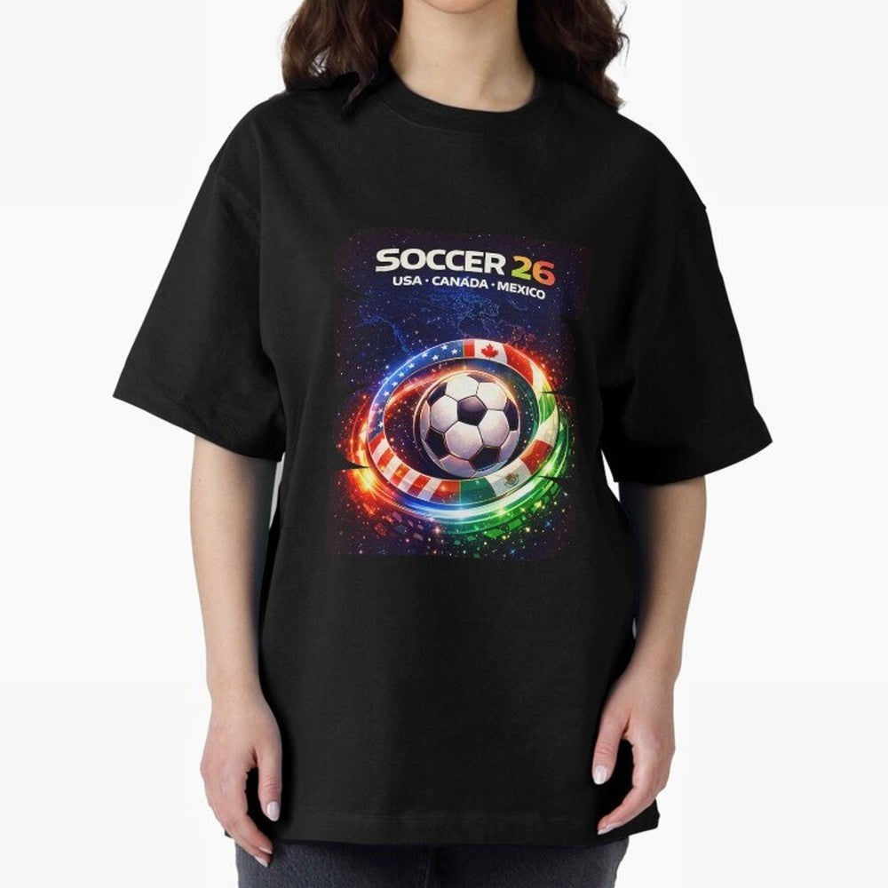 North America Soccer 2026 Soccer 26 Usa Canada Mexico Fan United 2026 Soccer Oversized T-Shirt Unlock Match Day Hype around FIFA World Cup 2026 USA Canada Mexico, Mbappe and Neymar, Spain and Netherlands, Champion Mindset, Group Stage Buzz,