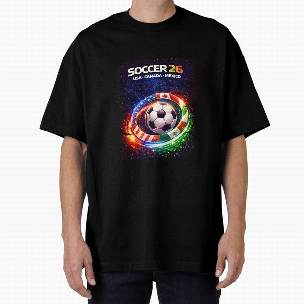 North America Soccer 2026 Soccer 26 Usa Canada Mexico Fan United 2026 Soccer Oversized T-Shirt Unlock Match Day Hype around FIFA World Cup 2026 USA Canada Mexico, Mbappe and Neymar, Spain and Netherlands, Champion Mindset, Group Stage Buzz,