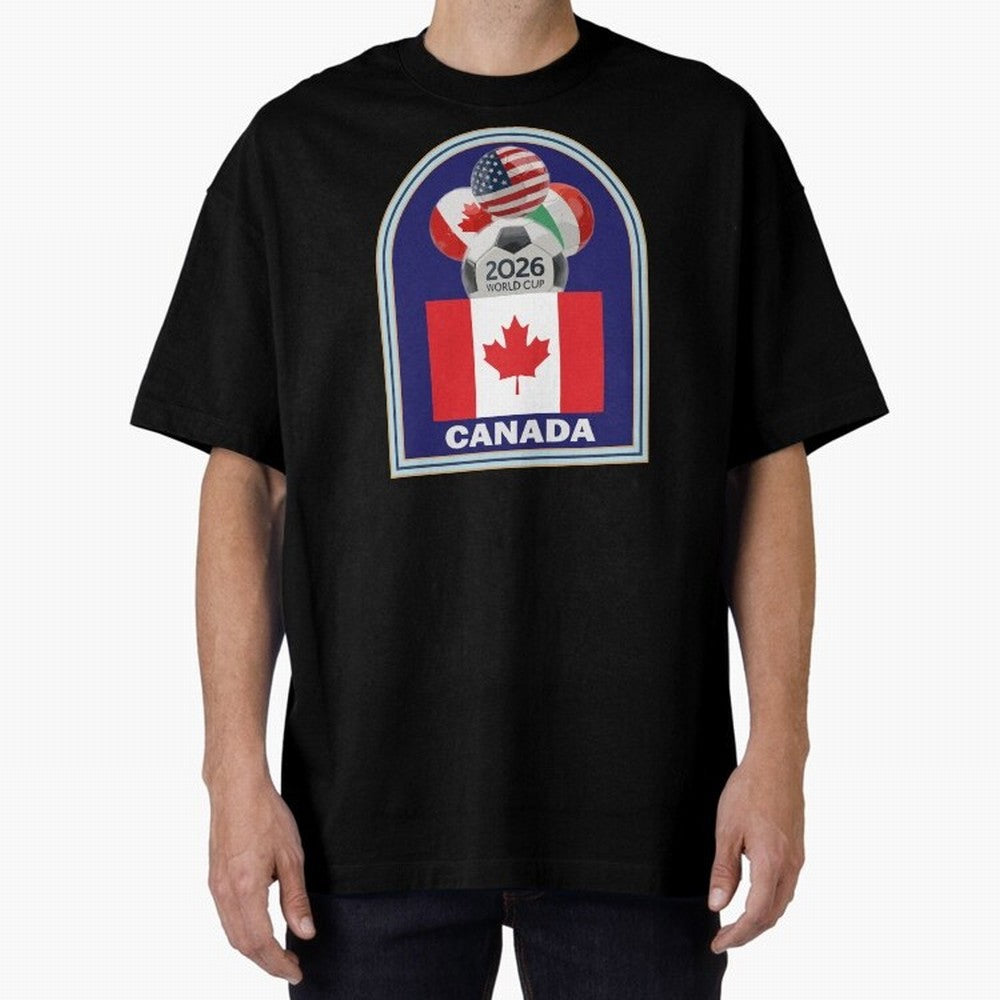 Canada 2026 Soccer T-shirt Oversized T-Shirt Make Your Look Match FIFA World Cup 2026 Made for Cristiano Ronaldo, Haaland and CR7, France and Portugal Energy, Classic Soccer Heritage, Championship Pressure, Fan Loyalty and International Pride;