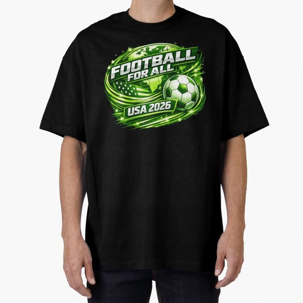 World Cup 2026 Oversized T-Shirt Cheer through Every Moment of the FIFA World Cup 2026 Journey through Haaland and Mbappe Highlights, England and Germany Pride, Vintage Soccer Flavor, Modern Football Stars, National Flags and Final Night Emotion;