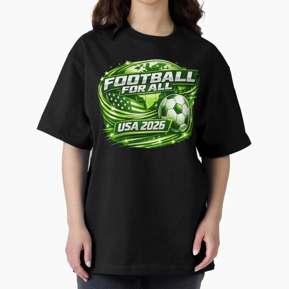 World Cup 2026 Oversized T-Shirt Cheer through Every Moment of the FIFA World Cup 2026 Journey through Haaland and Mbappe Highlights, England and Germany Pride, Vintage Soccer Flavor, Modern Football Stars, National Flags and Final Night Emotion;