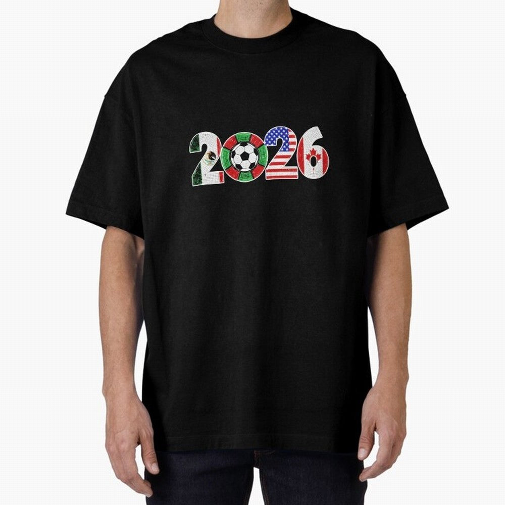 North American Soccer Spirit Team 2026 T-Shirt_82770209 Oversized T-Shirt Experience FIFA World Cup 2026 Group Stage Spirit, Made for Argentina and Brazil, Cristiano Ronaldo, Haaland and CR7, Football History, Final Match Energy, Crowd Noise and