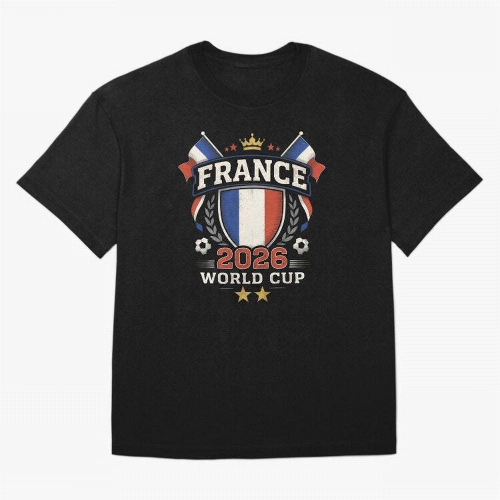 France World Cup 2026 Football Heritage - Les Bleus Crest Oversized T-Shirt Carry the Colors and Pride of FIFA World Cup 2026 Filled with Messi, Neymar and Mbappe, Portugal, Spain and Germany Energy, Championship Spirit, Famous Goals, Roaring