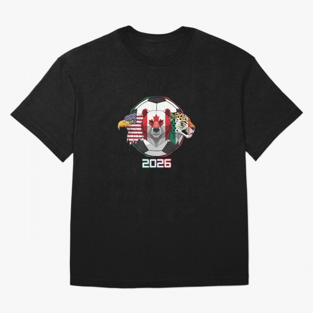 North American Soccer Animals 2026 Oversized T-Shirt Bring a Champion Mindset to Global Football Passion for FIFA World Cup 2026 Group Stage, Celebrating CR7 and Messi, England, Supporter Pride, Iconic Celebrations, Legendary Names and Global Match