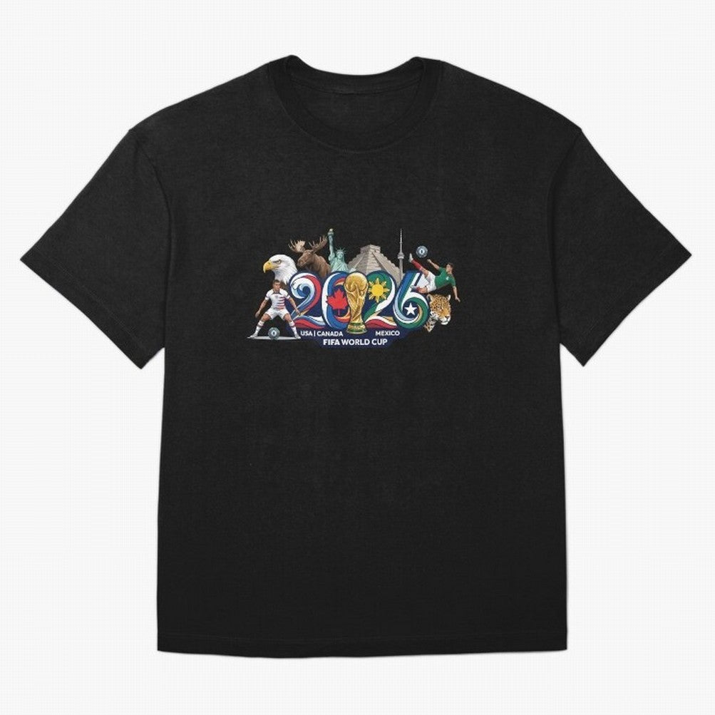 FIFA World Cup 2026 North America: USA Canada Mexico United Nations of Football Oversized T-Shirt Stand Proud for FIFA World Cup 2026 Spirit, Filled with Portugal, Spain and Germany, Neymar, Haaland and Cristiano Ronaldo, Football Festival