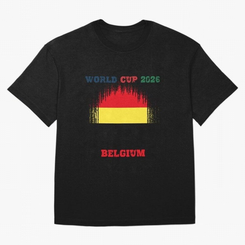 BELGIUM WORLD CUP 2026 Oversized T-Shirt Bring World Football Passion into FIFA World Cup 2026 USA Canada Mexico for Fans of Messi, Neymar and Mbappe and France and Portugal, Bringing Stadium Memories, Football Loyalty, International Chants and