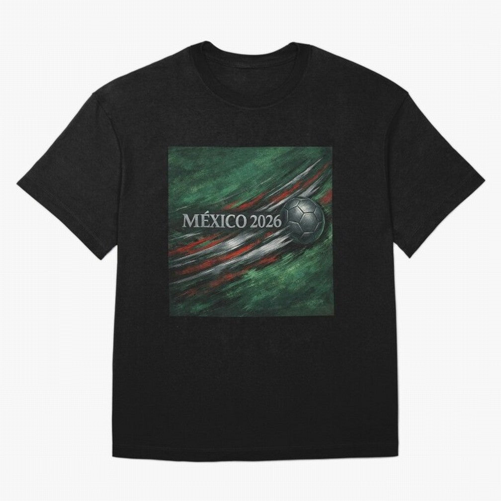 M¨¦xico 2026 Soccer Design Oversized T-Shirt Get Ready for Global Football Passion for FIFA World Cup 2026 USA Canada Mexico, Capturing Messi and Cristiano Ronaldo, Argentina, Vintage Soccer Flavor, Modern Football Stars, National Flags and Final
