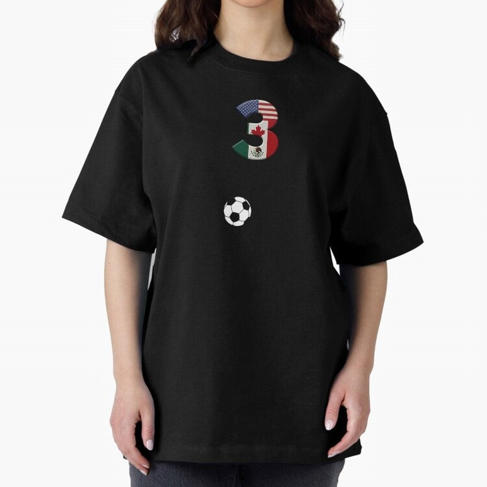 World Cup 2026 Host Nations Oversized T-Shirt Experience Global Football Passion for FIFA World Cup 2026 USA Canada Mexico, Connected to CR7, Argentina, France and Brazil, Tournament Hype, Historic Matchups, Family Viewing Parties and Global Sports