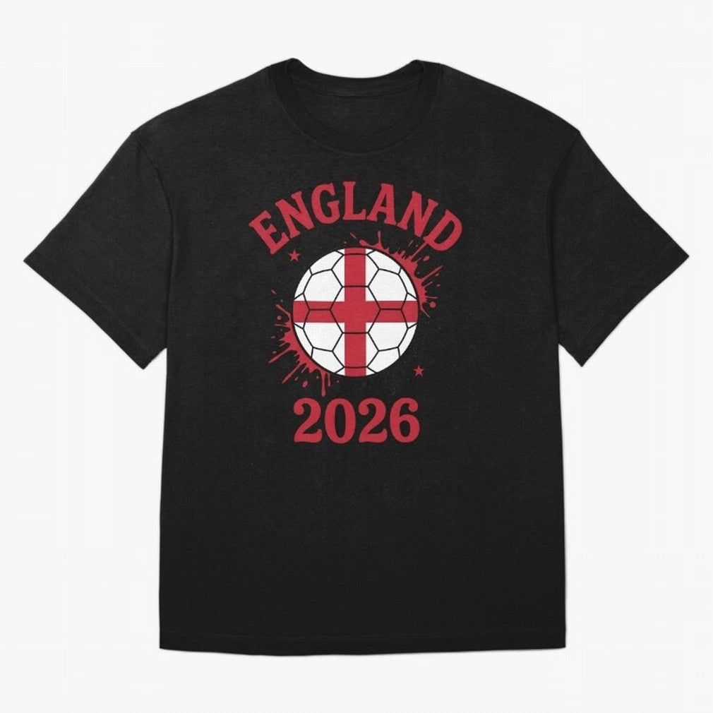 England World Cup 2026 football supporter| St George Cross Football Oversized T-Shirt Enjoy FIFA World Cup 2026 Group Stage for Fans of Haaland and Mbappe and Germany, Bringing Worldwide Fan Energy, Dramatic Goals, Stadium Lights and Championship