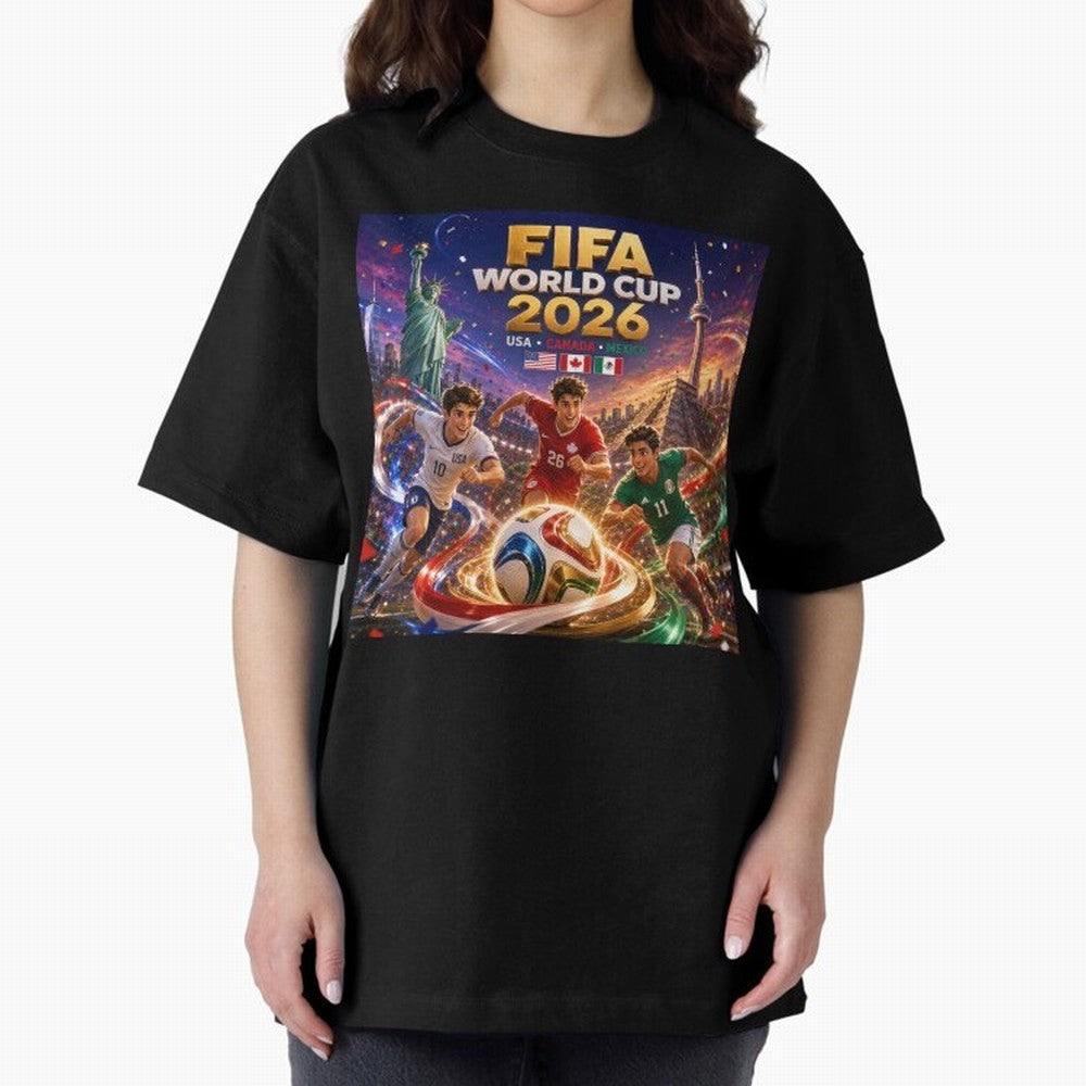 Host Nations Football 2026 #football 2026 Oversized T-Shirt Show Support during the FIFA World Cup 2026 Journey through Haaland Highlights, Argentina and Brazil Pride, Vintage Soccer Flavor, Modern Football Stars, National Flags and Final Night