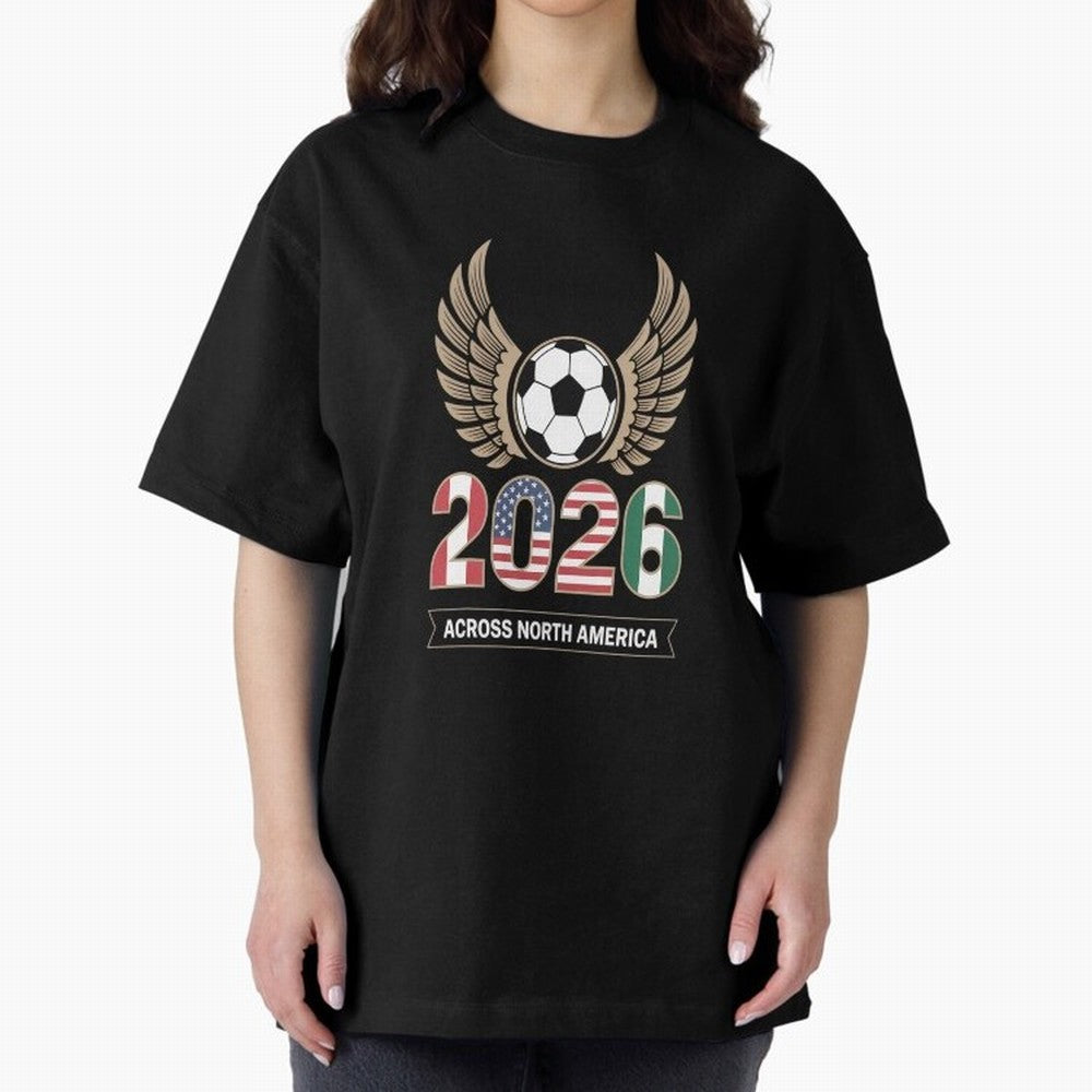 USA Mexi Cana Player 2026 Boys Kids Men Women Teen USA 2026 Oversized T-Shirt Capture Global Football Passion for FIFA World Cup 2026, Centered on Mbappe and Neymar, France and Portugal, Stadium Memories, Football Loyalty, International Chants and