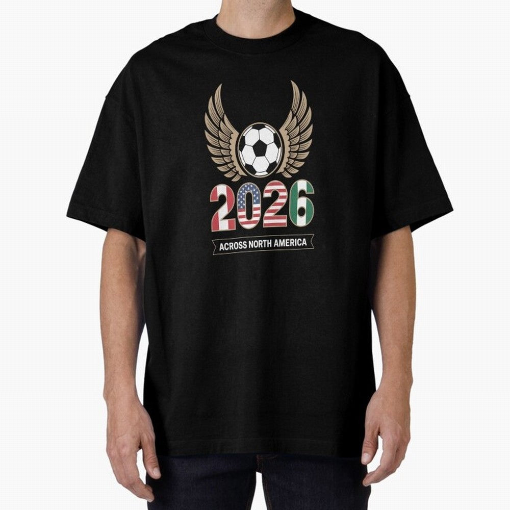 USA Mexi Cana Player 2026 Boys Kids Men Women Teen USA 2026 Oversized T-Shirt Capture Global Football Passion for FIFA World Cup 2026, Centered on Mbappe and Neymar, France and Portugal, Stadium Memories, Football Loyalty, International Chants and