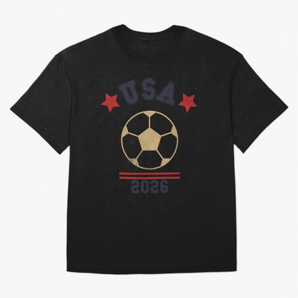 USA Soccer Fan 2026 Jersey Style Design Oversized T-Shirt Relive the Noise and Pride of Global Football Passion for FIFA World Cup 2026 USA Canada Mexico, Driven by Messi and Cristiano Ronaldo, Portugal, Spain and Germany, Fan Favorite Moments,