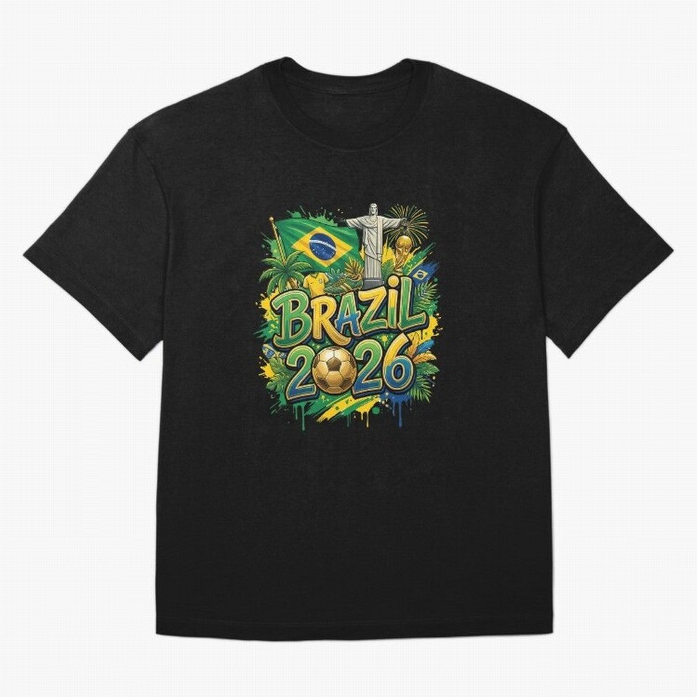 Brazil World Cup 2026 Football Legacy Oversized T-Shirt Celebrate Classic Football Spirit in FIFA World Cup 2026 Group Stage Spirit, Centered on Brazil, Portugal and Argentina, Messi, CR7 and Mbappe, Tournament Hype, Historic Matchups, Family