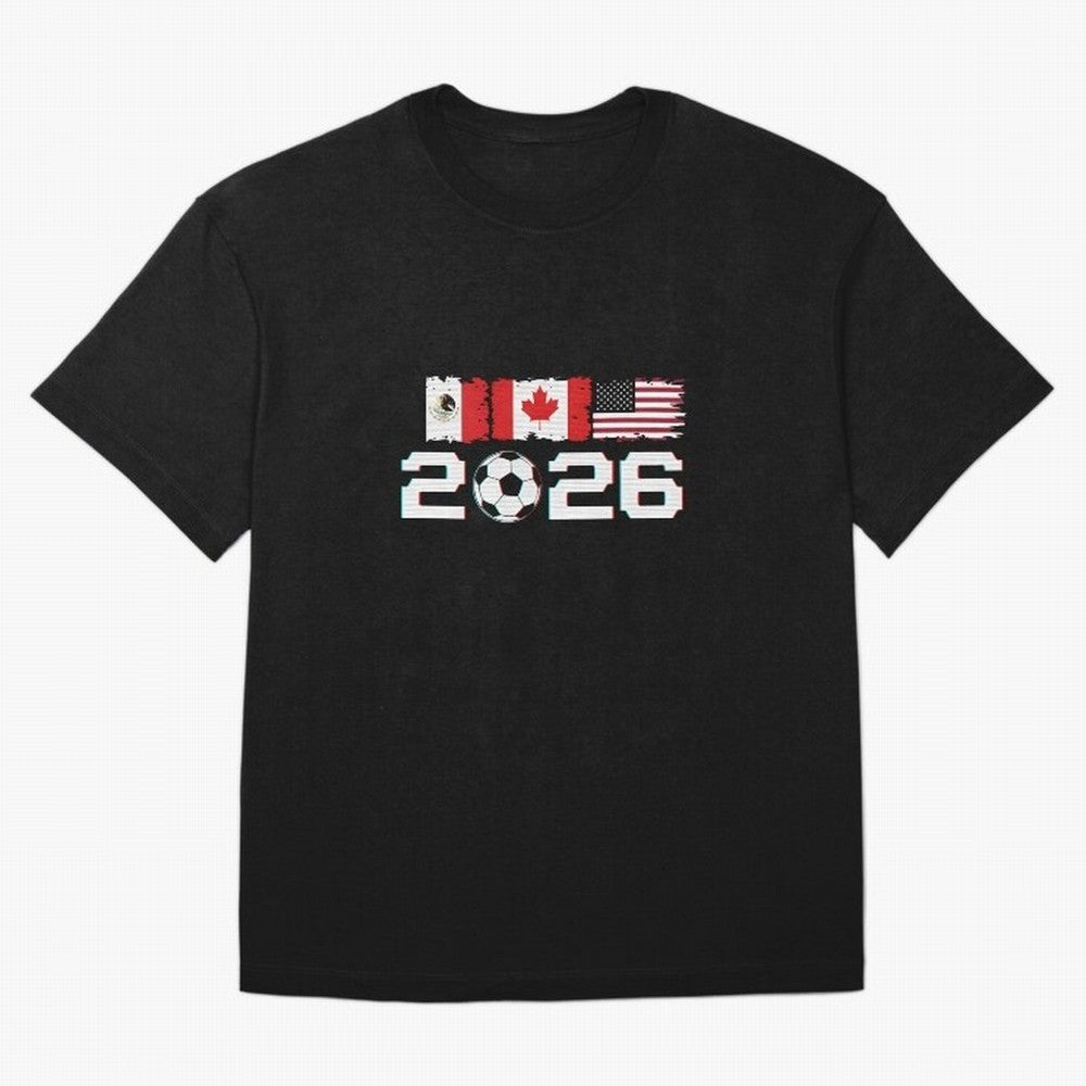 Glitched United 2026 Cup - North America Emblem Part 2 T-Shirt_82924673 Oversized T-Shirt Remember FIFA World Cup 2026 Spirit, Filled with England and Germany, Messi, Championship Spirit, Famous Goals, Roaring Crowds and International Football