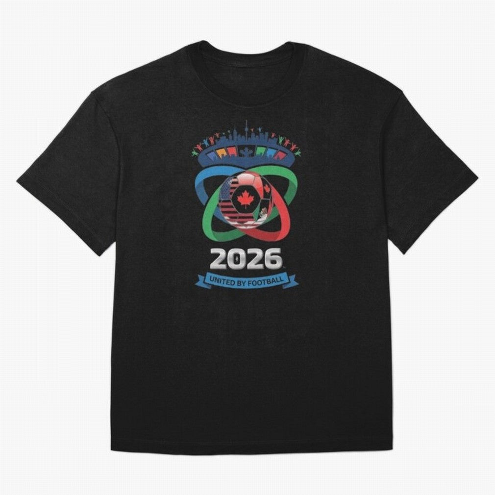 Infinity Loop World Cup 2026 Host Nation Design Oversized T-Shirt Represent Fans Who Live for FIFA World Cup 2026 Centered on Mbappe, Brazil, Portugal and Argentina Energy, Retro Football Energy, Iconic Rivalries, Trophy Chase Drama and Stadium