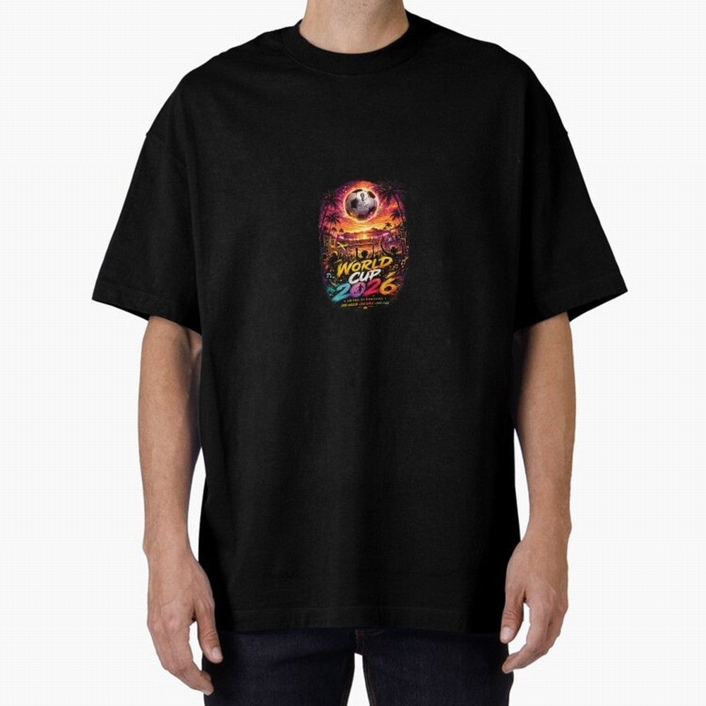 Copy of World Cup 2026 ¨C United Passion ?? | Neon Football Design Oversized T-Shirt Back the Journey through Match Day Hype around FIFA World Cup 2026 Group Stage, Mbappe, France, Supporter Pride, Iconic Celebrations, Legendary Names and Global